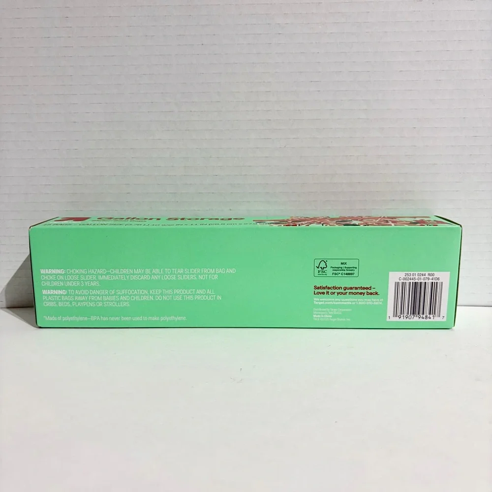 Up&Up Holiday Gallon Zipper Close Food Storage Bag 20ct Holly Berry NEW